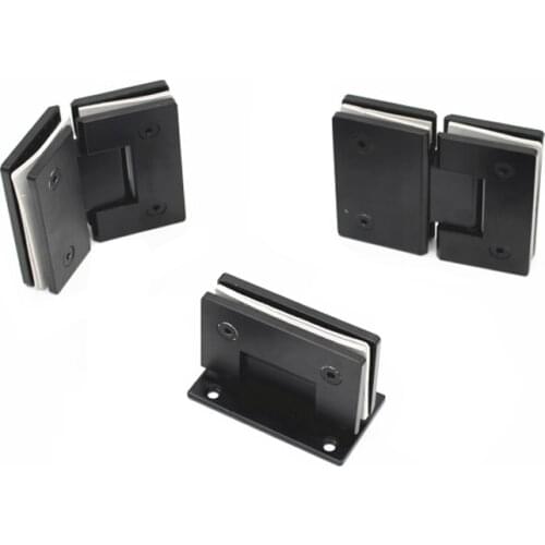 2PCS Dumb Black 90/135/180 Degree Open 304 Stainless Steel Glass Shower Door Hinge For Home Bathroom Hardware JF1313