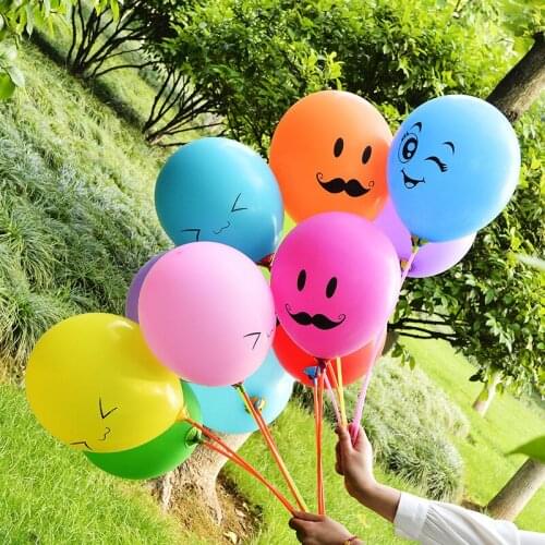 20pcs 12 Inch Moustache Latex Balloons Smile Face Latex Air Balls Birthday Party Decoration Wedding Christmas Party Suppliers