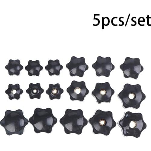 5 PCS M4 M5 M6 M8 M10 Plum Hand Tighten Nuts Handle Thread Star Mechanical Black Thumb Nuts Clamping Knob Manual Nuts