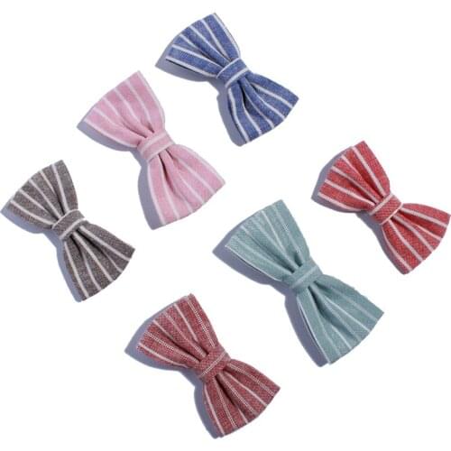 50PCS 7CM High Quality Fashion Hemp Hair Bows For Girls Head Wear Party Boutique For Hair Clip Women Hairpins
