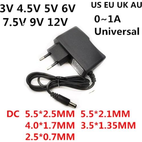 AC 110-240V DC 3V 4.5V 5V 6V 7.5V 9V 12V for 0.5A 1A LED light strip Universa adapter 12 V Volt AC / DC Converter power supply