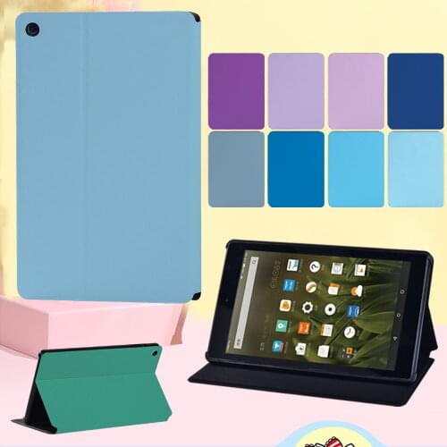 Case for Amazon Fire HD 8 Plus 2020/HD 10 (5th/7th/9th)/HD 8 (7th/8th/10th Gen)/Fire 7 (5th/7th/9th) Solid Color Cover Case +pen
