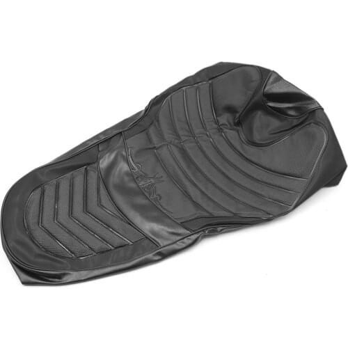 Uxcell Black Faux Leather Motorcycle Seat Saddle Cover Cushion Protector for FX Scooter Seat Dust Cover