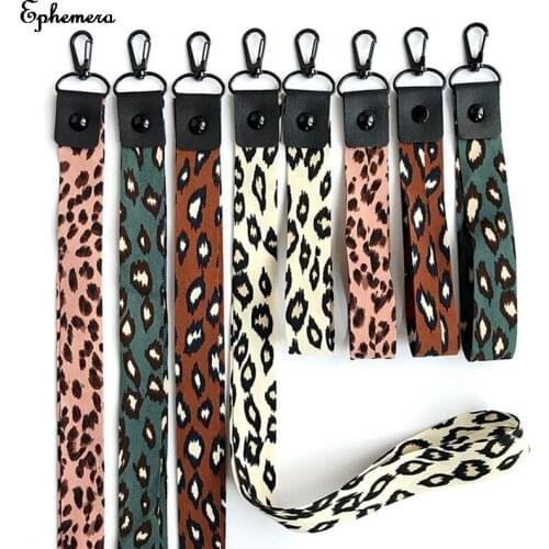 Leopard Printed Phone Holder Key Hanging Lanyard ID Badge Holders Animal Phone Neck Straps with Keyring