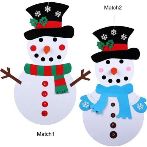 DIY Felt Christmas Tree Artificial Tree Artificial Snowman Wall Hanging Ornaments New Year Christmas Decoration House Decoration