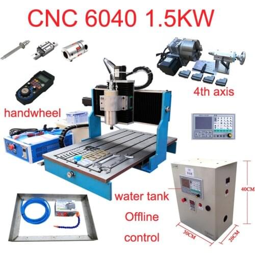 1500W cnc engraving machine 6040 wood router metal milling machine 3axis 4axis usb Mach3 software controller linear guideway
