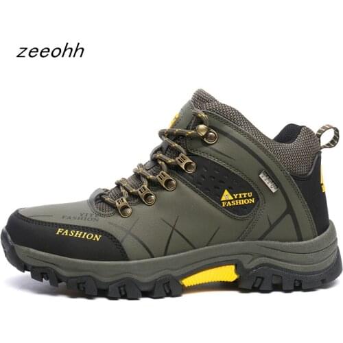 Brand spring autumn outdoor hiking boots male high quality waterproof leather sneakers outdoor man work footwear men shoes botas