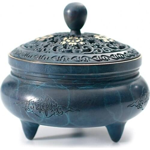 Brass Chinese Incense Burner Living Room Vaporizer Smoke Fountain Aroma Diffuser Incense Burner Encensoir Home Decor DB60XX