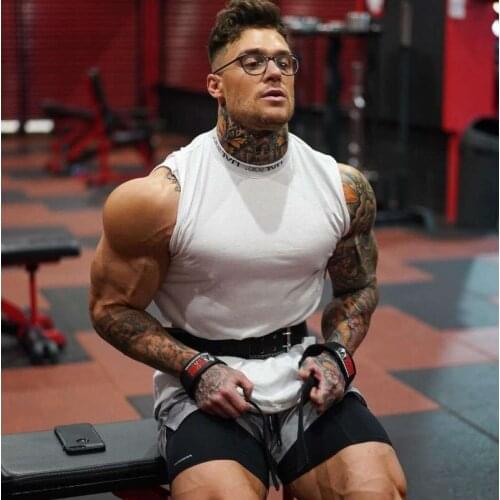 New Men Tank top Gyms Workout Fitness Bodybuilding sleeveless shirt Male Cotton clothing Sports Singlet vest men Undershirt