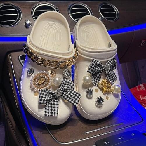 New Luxury Croc Charms DIY Butterfly Brand Shoes Designer Croc Charms Bling Rhinestone JIBZ Gift for Clog Decaration Women Gifts