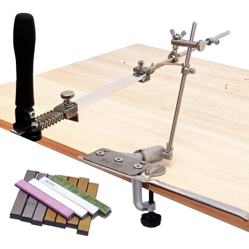 Metal knife sharpener with No backlash Hinge and hook fixed angle sharpener diamond bar whetstone 180 degree whirling