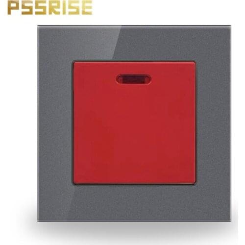 45A Wall Switch Push-button Switch G11 Light Switch Luxury Crystal Tempered Glass Panel Air Condition Water Heater Switch