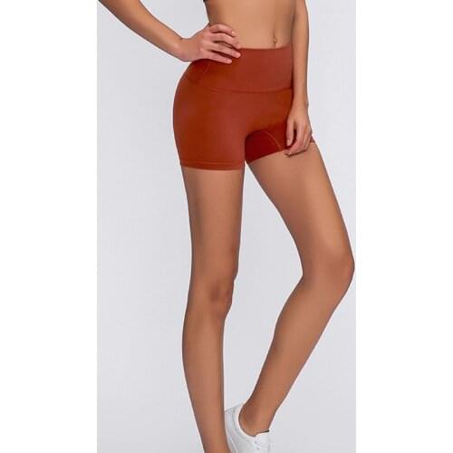 Nylon Fitness Jogger Yoga Shorts Tight Women High Waist Solid Sport Workout Shorts Slim Tummy Control Gym Athletic Shorts