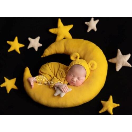 New baby creative prop star and moon for newborn photography props posing moon and stars studio to shoot accessories photo props