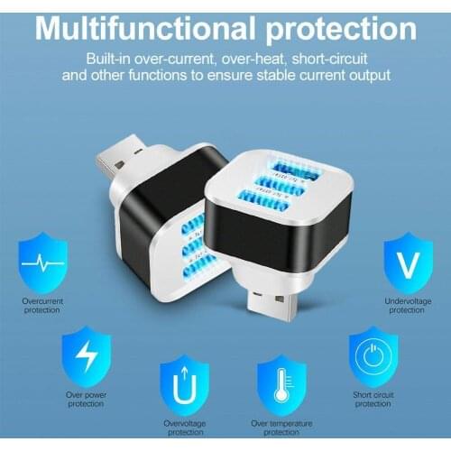 New High Speed 3 Ports Portable USB2.0 HUB Aluminium 3port Extended Splitter Rotatable ABS Alloy Adapters Charger Phone USB T7L3