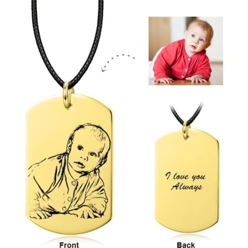 925 Sterling Silver Personalized Kids Photo Custom Necklace Adjustable 16-20 Necklace