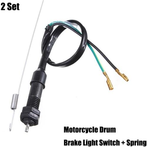 2 Set Motorcycle M12x1.5 Male & Female Drum Brake Light Rear Brake Light Switch + Spring Kit Universal For Pit Bike Quad Scooter