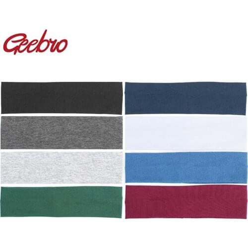 Geebro Boys Girls Plain Headband Classice Candy Color Flat Stretch Headbands for Girls Childrens Elastic Head Band Baby Turban