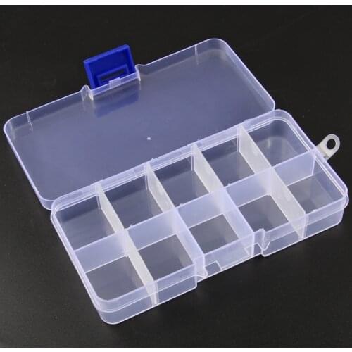 10 Grids Compartment Storage Box Jewelry Earring Bead Screw Toy Parts Holder Case Display Organizer Container Adjustable
