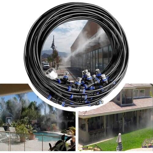 5-20M Water Misting Cooling System Brass Nozzle Water Cooling System Wet Fog Cooling Sprayer Summer Sprinkler Garden Nebulizer