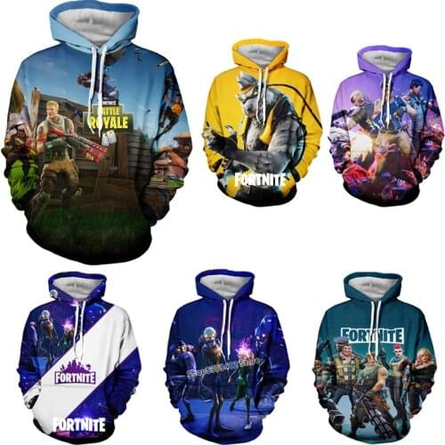 Fortnites Hoodies Men Adult Digital Printing 3D Fortress Night Loose Hoodies Sweatshirt Streetwear Clothing Plus Velvet Warm