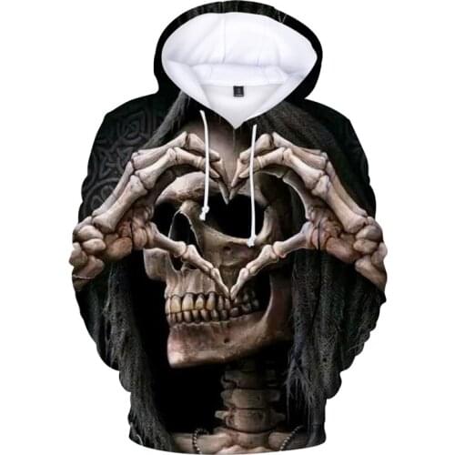 Men/Women ersonality Skull 3d Hoodie Sweatshirt Autumn Winter Hip Hop Streetwear Oversized Long Sleeve Tops