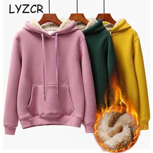 Hoodies Women Velvet Sweatshirts Female Autumn Winter Warm Fleece Hoodies Sweatshirts Women Pink Thick Warm Hoodies For Women