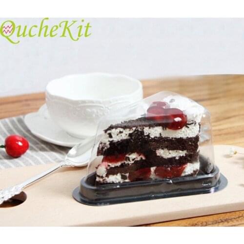 20/50/100pcs Triangular Plastic Cake Box Dessert Mousse Cake Container Wedding Favor Boxes Sandwich Food Packaging Box Holder