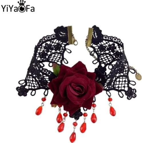 Vintage Lace Choker Necklace for Women Accessories Gothic Jewelry False Collar Statement Necklace Lady Party Jewelry GN-56