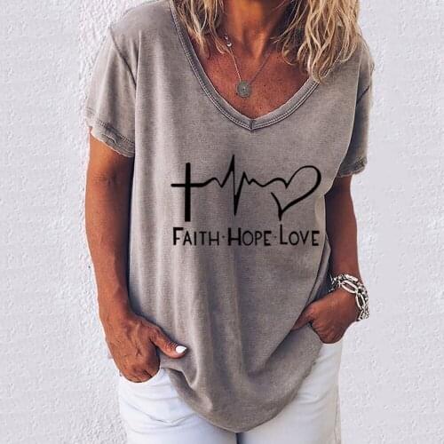 Plus Size 2020 Summer Women Cute Printed Short Sleeve V-Neck Casual Tops T-shirts Loose Basic Tee