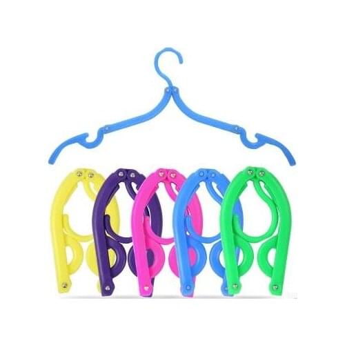 2016 folding plastic clothes rack travel portable outdoor expansion magic hanger 5pcs/pack