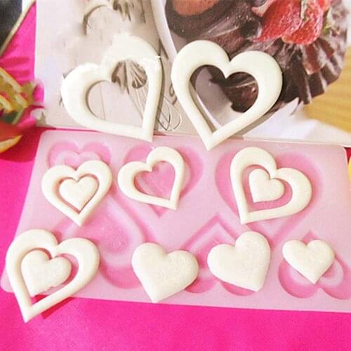 3D Heart Shape Chocolate Silicone Mold Cookie Wedding Cake Toppers Tools DIY