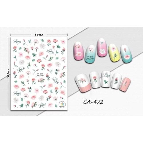 3D Nail Sticker Girl Manicure Decals Decoration Stickers for Nails Frosty Rose Bud Design Nail Art Sticker Accessories
