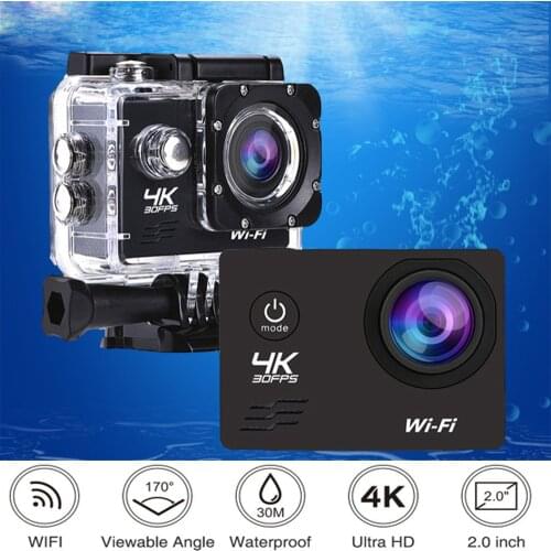 Action Camera Ultra HD 4K WiFi 2.0-inch Screen 170D Underwater 30M Go Waterproof Pro Helmet Video Recording Cameras Sport Cam