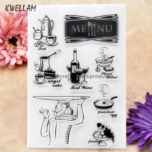 Tea angel cake Red Wine Scrapbook DIY photo cards rubber stamp clear stamp transparent stamp 10x15cm KW8012024