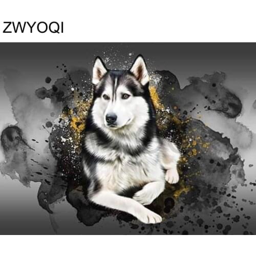 5DDIY Diamond embroidery Wolf animal Full Round Diamond painting Cross stitch Wolf animal Full Square Diamond mosaic Wolf animal