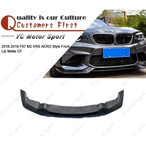 Car Accessories Matte Finish Carbon Fiber VRS AERO Style Front Lip Fit For 2016-2018 F87 M2 Front Bumper Lower Splitter Lip