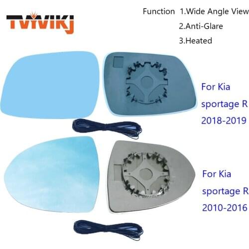 TVYVIKJ side rearview mirror blue glass lens For Kia sportage R 2010-2019 wide angle view anti glare side door mirror