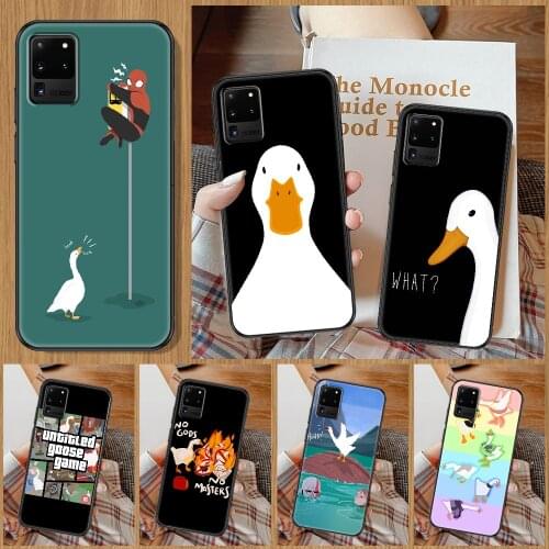 Untitled Goose Duck Game Phone case For Samsung Galaxy Note 4 8 9 10 20 S8 S9 S10 S10E S20 Plus UITRA Ultra black soft