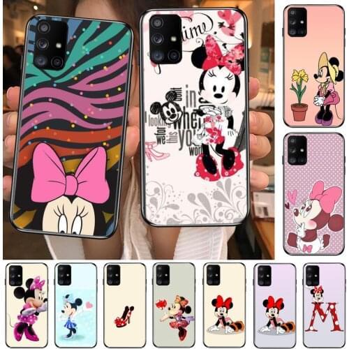 Minnie Mouse Letter Phone Case Hull For Samsung Galaxy A50 A51 A20 A71 A70 A40 A30 A31 A80 E 5G S Black Shell Art Cell Cove