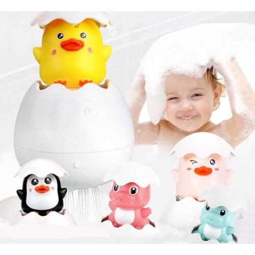 Baby Bathing Toy Cute Cartoon Duck Penguin Eggs Float In Bathroom for Kids Splashing Toys Summer Beach Shower Water Spray Toys