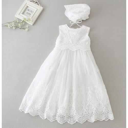 Free Ship Baby Dress Long Sleeve Sleeveless Kids Second First Birthday Girl Party Gown for Bridesmaid Infant Baptism Dresses