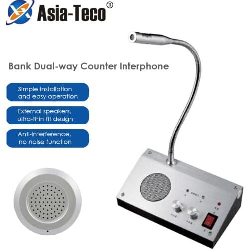 Two-way Call Through the Window Glass Counter Intercom Speaker System of the Shop Office Window Microphone Intercom Speaker