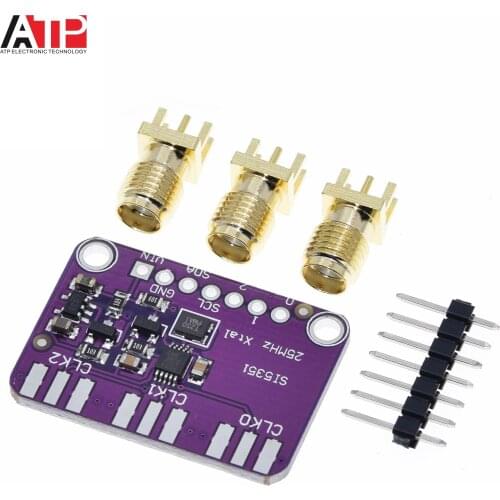 Great it DC 3V-5V CJMCU-5351 Si5351A Si5351 I2C Clock Generator Breakout Board Module Signal Generator Clock 8KHz-160MHz