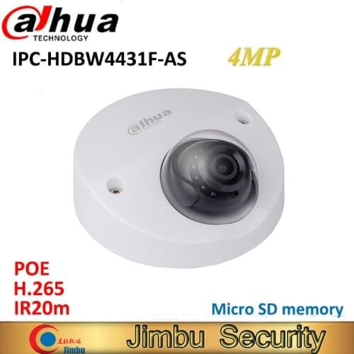 Dahua 4MP IR Mini Dome Camera IP IPC-HDBW4431F-AS IR20m WDR POE indoor camera CCTV camera Smart Detection Surveillance camera