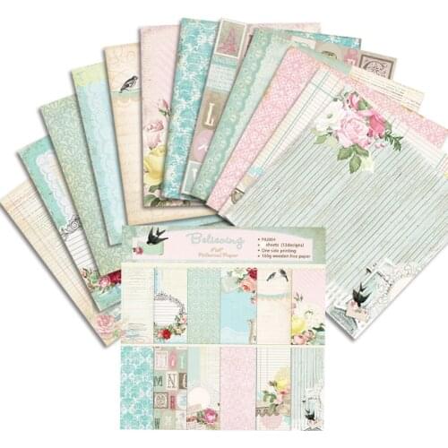ZFPARTY 12 Sheets Believing Scrapbooking Pads Paper Origami Art Background Paper Card Making DIY Scrapbook Paper Craft