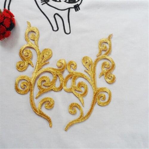 10Pairs/ 20pcs 18X 8.5cm Hot-fix Baroque Garments Lace Applique Flower Floral Motif Venise Venice Lace Applique DIY Accessory