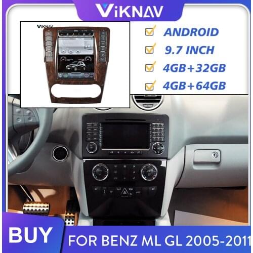 Android Auto Radio Vertical Screen Stereo Receiver for Mercedes Benz ML GL 2005-2008 2009-2011 Tesla Multimedia player Recorder