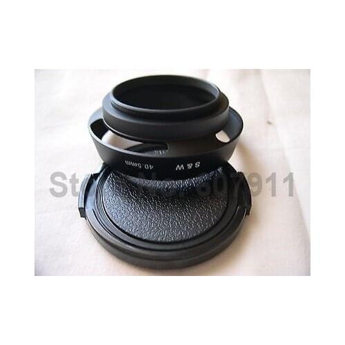 2 in 1 40.5mm Metal Lens Hood + 52mm lens cap cover For 1 V3 V2 V1 J3 J2 J1 S1 and A6000 E PZ 16-50mm Lens
