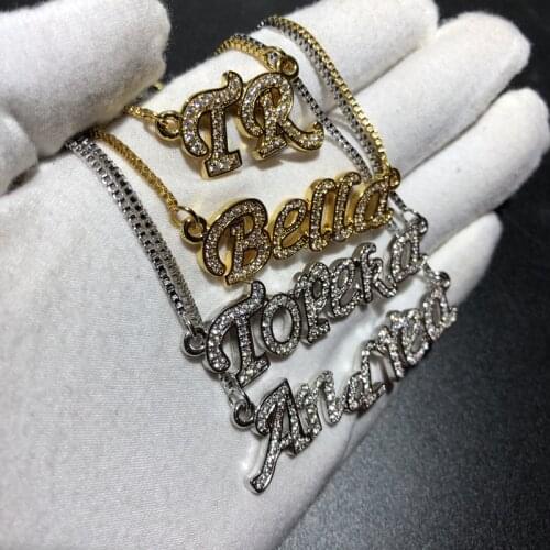 Custom iced name pendant female jewelry